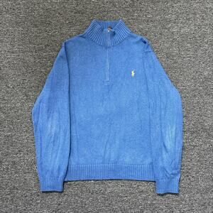 Blue polo ralph lauren knitted quarterzip